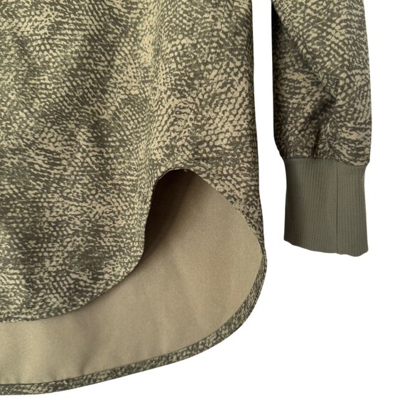 Athleta Zuma Printed Top Viper Shadow Women's Olive Green LS Pullover Top XXS - Picture 3 of 8